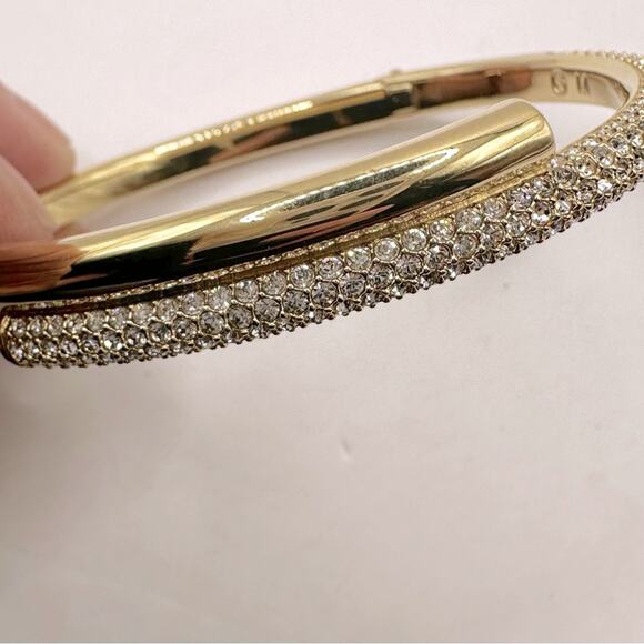 Swarovski Dextera Bangle Bracelet Gold Pave MEDIUM Hinge Clamper Quiet Luxury - Picture 11 of 12